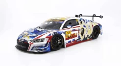 1/18 POPRACE Audi R8 LMS Macau GT Cup 2020 Audi Sport Asia Team X Works Evisu Racing #38 Marchy Lee With Display Cover And Base Diecast 2 Door Open