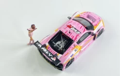 1/64 POPRACE Audi R8 LMS EVA RT Production Model Custom Type-08 X Works With Mari Makinami Figure -Toy vehicles 10 7 70119.1619613434