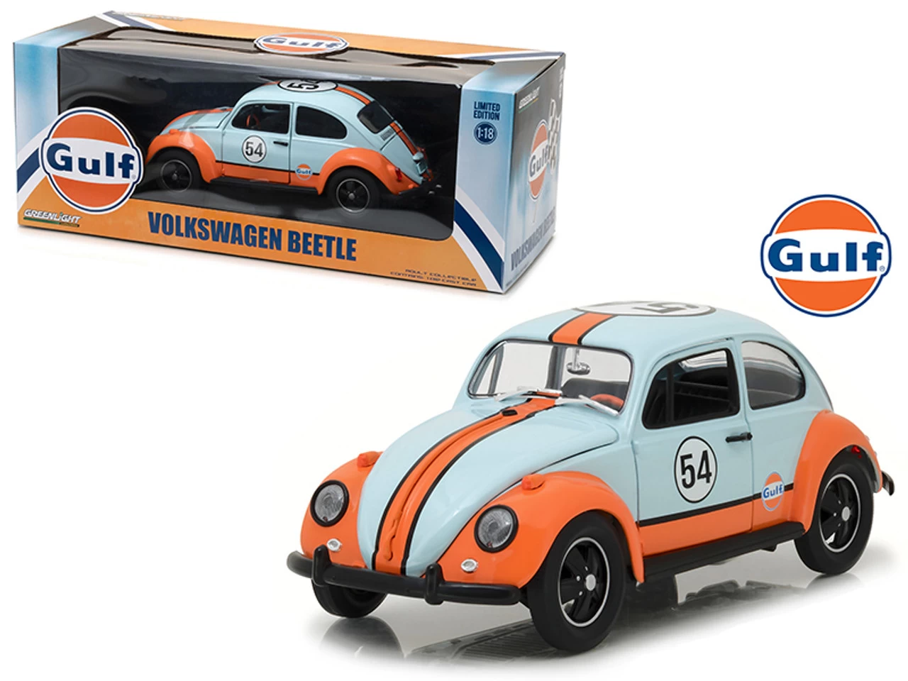 Volkswagen Beetle Gulf Oil Racer #54 1/18 Diecast Model Car By Greenlight 3 Volkswagen Beetle Gulf Oil Racer #54 1/18 Diecast Model Car By Greenlight