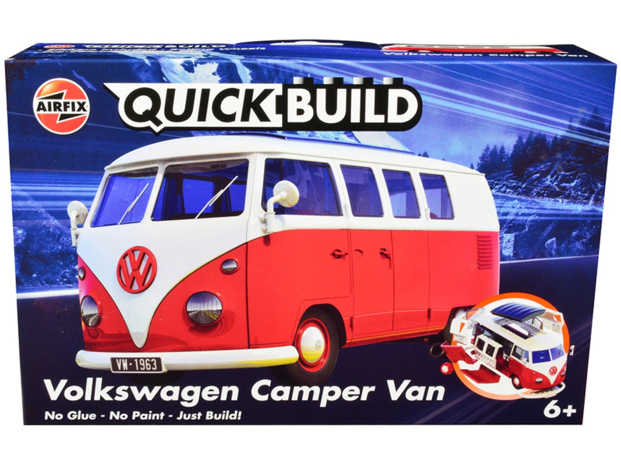 Skill 1 Model Kit Volkswagen Camper Van Red Snap Together Model By Airfix Quickbuild 3 Skill 1 Model Kit Volkswagen Camper Van Red Snap Together Model By Airfix Quickbuild