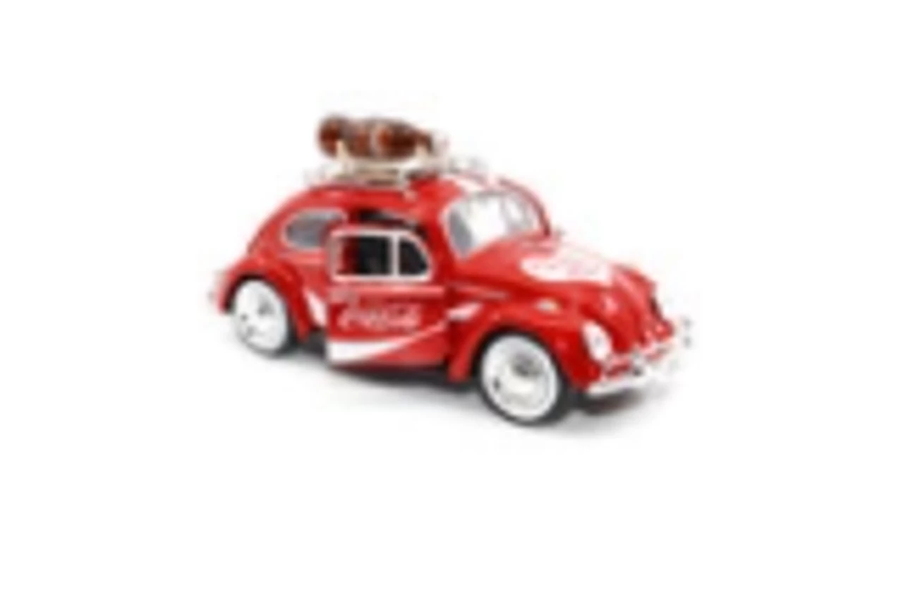 1966 Volkswagen Beetle Red "Enjoy Coca-Cola" With Roof Rack And Accessories 1/24 Diecast Model Car By Motor City Classics 4 1966 Volkswagen Beetle Red "Enjoy Coca-Cola" With Roof Rack And Accessories 1/24 Diecast Model Car By Motor City Classics - Image 2