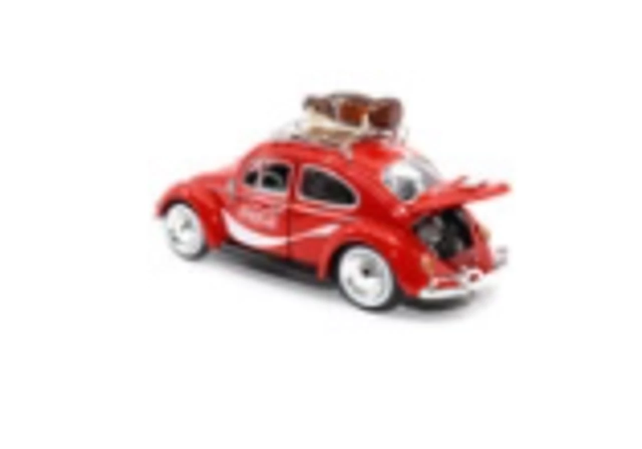 1966 Volkswagen Beetle Red "Enjoy Coca-Cola" With Roof Rack And Accessories 1/24 Diecast Model Car By Motor City Classics 6 1966 Volkswagen Beetle Red "Enjoy Coca-Cola" With Roof Rack And Accessories 1/24 Diecast Model Car By Motor City Classics - Image 4