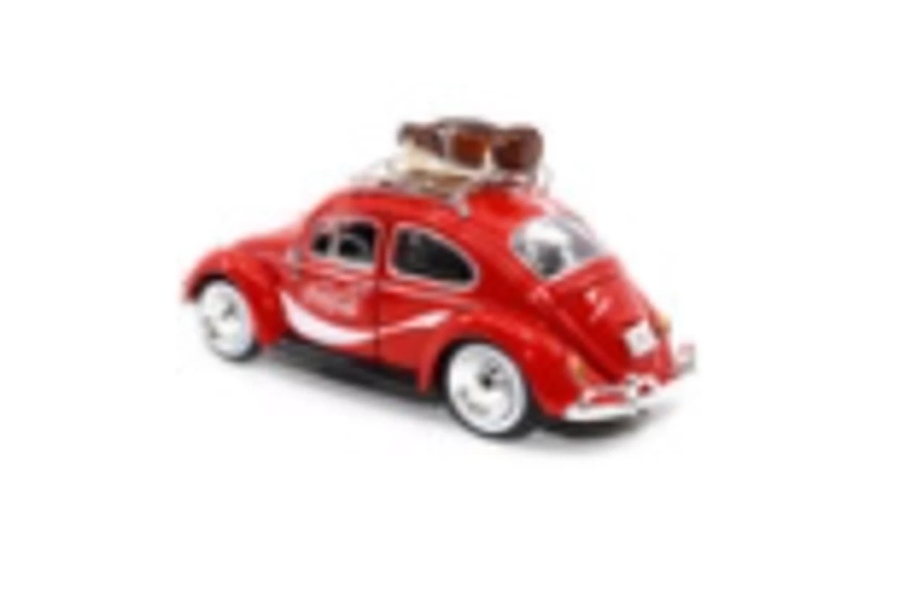 1966 Volkswagen Beetle Red "Enjoy Coca-Cola" With Roof Rack And Accessories 1/24 Diecast Model Car By Motor City Classics 5 1966 Volkswagen Beetle Red "Enjoy Coca-Cola" With Roof Rack And Accessories 1/24 Diecast Model Car By Motor City Classics - Image 3