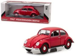 1967 Volkswagen Beetle Right Hand Drive Candy Apple Red 1/18 Diecast Model Car By Greenlight