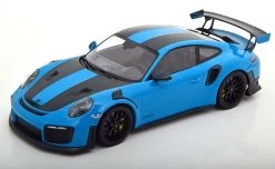 1/18 Minichamps 2018 Porsche 911 (991.2) GT2 RS Weissach Package (Miami Blue With Black Rims) Car Model