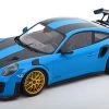 1/18 Minichamps 2018 Porsche 911 (991.2) GT2 RS Weissach Package (Miami Blue With Golden Rims) Car Model Limited 150 Pieces -Toy vehicles 153068310 57365.1653828625