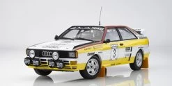 1/18 Minichamps 1984 Audi Quattro A2 #3 Winner Rally New Zealand Stig Blomqvist, Bjorn Cederberg Diecast Car Model