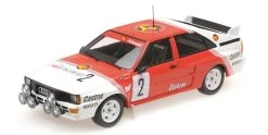 1/18 Minichamps 1985 Audi Quattro A2 #2 Winner Rallye Boucles De Spa Belga Team Björn Waldegaard, Hans Thorszelius Diecast Car Model