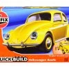 Skill 1 Model Kit Old Volkswagen Beetle Yellow Snap Together Model By Airfix Quickbuild -Toy vehicles 17 17530.1679404419