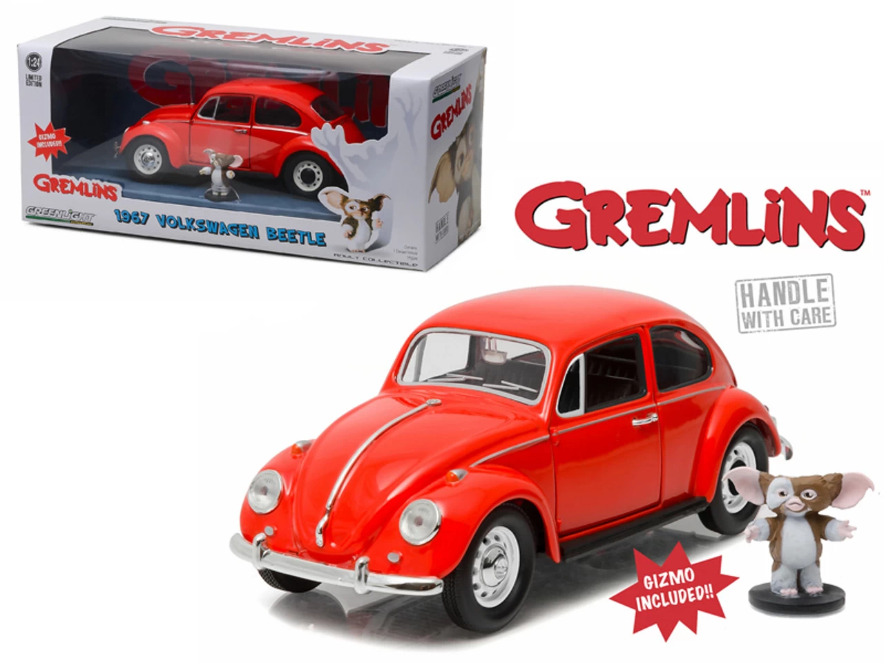 1967 Volkswagen Beetle With Gizmo Figurine "Gremlins" (1984) Movie 1/24 Diecast Model Car By Greenlight 3 1967 Volkswagen Beetle With Gizmo Figurine "Gremlins" (1984) Movie 1/24 Diecast Model Car By Greenlight