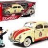 1/18 Auto World 1963 Volkswagen Beetle Yukon Yellow With "Monopoly" Graphics "Free Parking" And Mr. Monopoly Resin Figure Diecast Car Model -Toy vehicles 1 89016.1679033366