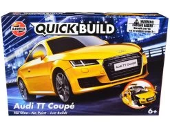 Skill 1 Model Kit Audi TT Coupe Yellow Snap Together Model By Airfix Quickbuild