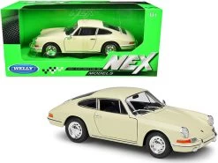 Porsche 911 Cream "NEX Models" 1/24 Diecast Model Car By Welly