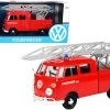 Volkswagen Type 2 (T1) Fire Truck With Aerial Ladder "Feuerwehr" Red 1/24 Diecast Model Car By Motormax -Toy vehicles 268 25615.1619270354