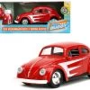 1959 Volkswagen Beetle Red With White Graphics And Boxing Gloves Accessory "Punch Buggy" Series 1/32 Diecast Model Car By Jada -Toy vehicles 27 31978.1675165533
