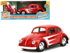 1959 Volkswagen Beetle Red With White Graphics And Boxing Gloves Accessory "Punch Buggy" Series 1/32 Diecast Model Car By Jada