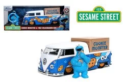1/24 Jada Sesame Street - Cookie Monster & 1962 Volkswagen Bus - White/Blue - With Try-Me Feature