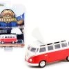1964 Volkswagen Samba Bus Red And White With Camp'otel Rooftop Sleeper Tent "The Great Outdoors" Series 1 1/64 Diecast Model Car By Greenlight -Toy vehicles 318 99172.1640432076