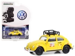 Volkswagen Beetle Taxi "Lima Peru" Yellow With Roof Rack "Club Vee V-Dub" Series 16 1/64 Diecast Model Car By Greenlight