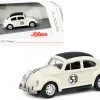 Volkswagen Beetle #53 "Rallye" Cream With Stripes And Black Top 1/87 (HO) Diecast Model Car By Schuco -Toy vehicles 382 28393.1621838256