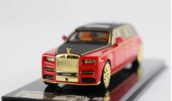 1/64 SMALLCARART Rolls Royce EWB Phantom VIII Transparent Red /black Roof Diecast Car Model