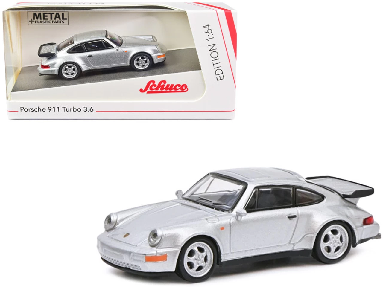Porsche 911 Turbo 3.6 Silver Metallic 1/64 Diecast Model Car By Schuco 3 Porsche 911 Turbo 3.6 Silver Metallic 1/64 Diecast Model Car By Schuco