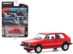 1982 Volkswagen Golf GTI Red With Black Stripes "Hot Hatches" Series 1 1/64 Diecast Model Car By Greenlight