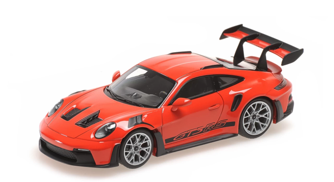 1/43 MINICHAMPS PORSCHE 911 (992) GT3RS - 2023 - RED W/ SILVER WHEELS & BLACK DÉCOR Diecast Car Model 3 1/43 MINICHAMPS PORSCHE 911 (992) GT3RS - 2023 - RED W/ SILVER WHEELS & BLACK DÉCOR Diecast Car Model