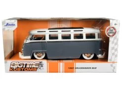 1962 Volkswagen Bus Gray And White "Bigtime Kustoms" 1/24 Diecast Model By Jada