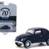 1949 Volkswagen Beetle Type 1 Split Window Dark Blue "Volkswagen Beetle In U.S.A. 70th Anniversary" (1949-2019) "Anniversary Collection" Series 10 1/64 Diecast Model Car By Greenlight -Toy vehicles 532 51445.1606915057