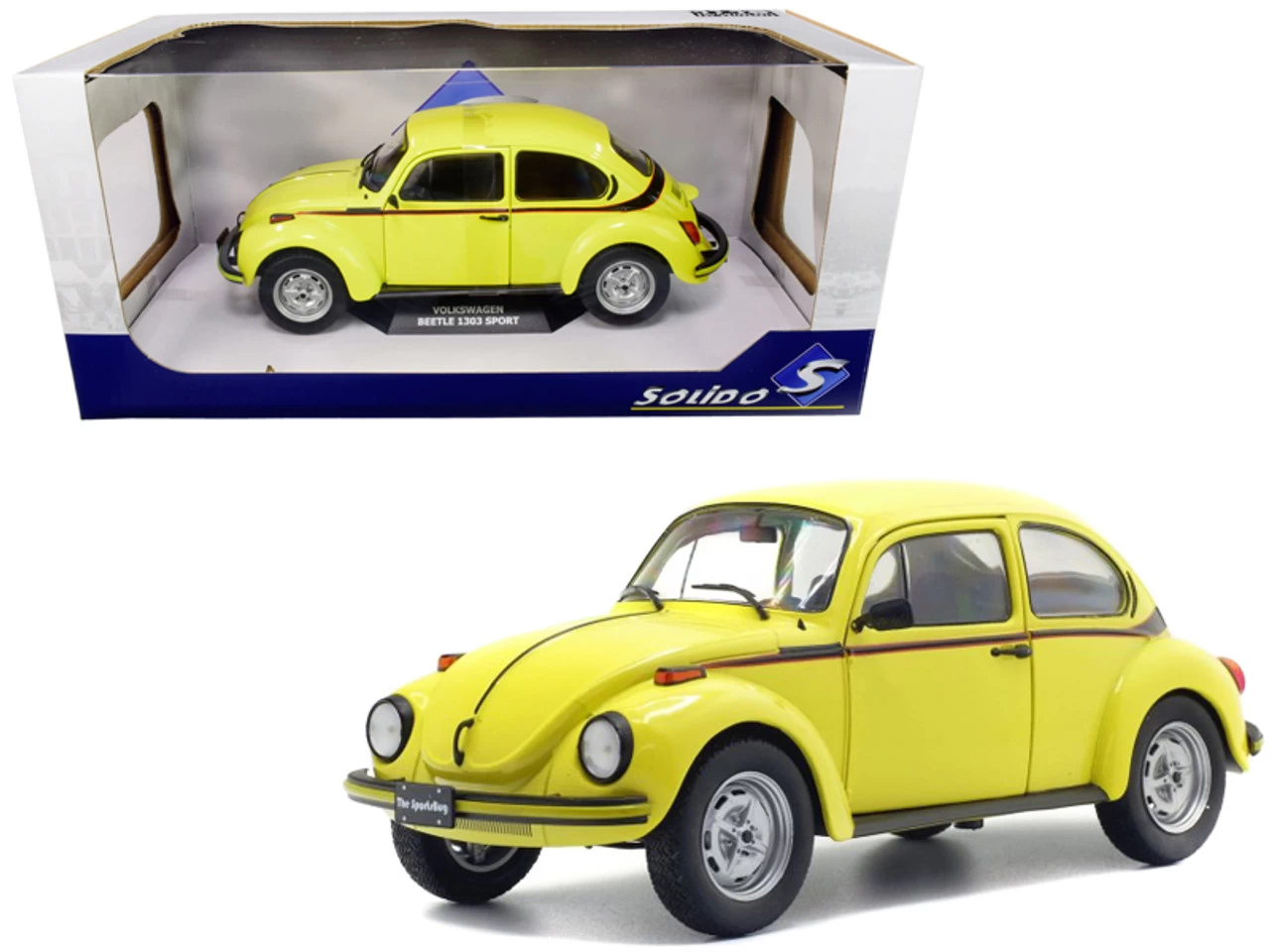 1/18 Solido Volkswagen Beetle 1303 Sport (Brilliant Gelb Yellow) Diecast Car Model 3 1/18 Solido Volkswagen Beetle 1303 Sport (Brilliant Gelb Yellow) Diecast Car Model