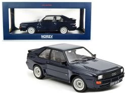 1985 Audi Sport Quattro Coupe Dark Blue 1/18 Diecast Model Car By Norev