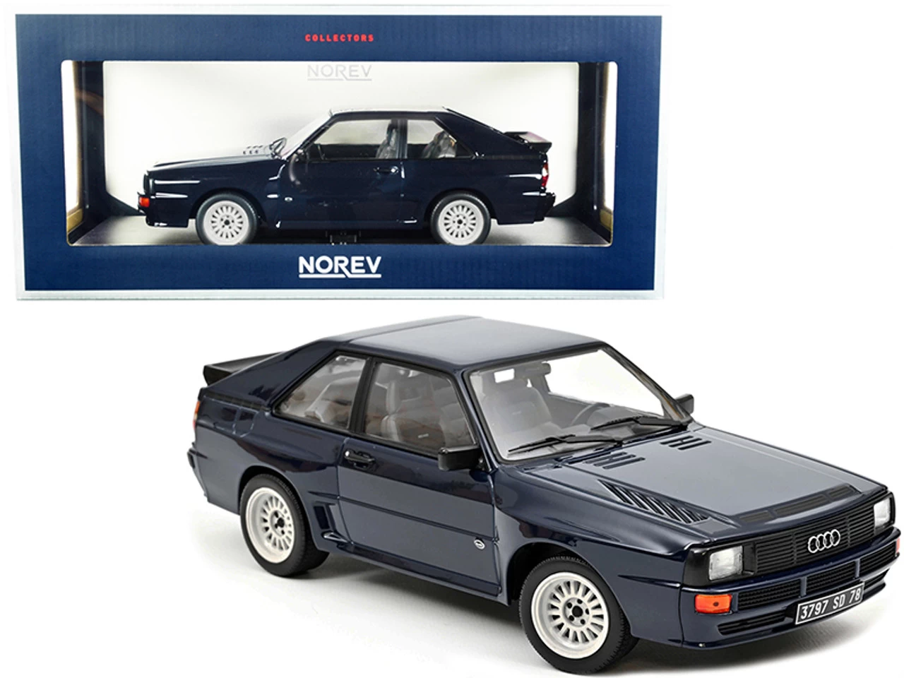 1985 Audi Sport Quattro Coupe Dark Blue 1/18 Diecast Model Car By Norev 3 1985 Audi Sport Quattro Coupe Dark Blue 1/18 Diecast Model Car By Norev