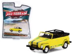 1973 Volkswagen Thing (Type 181) Yellow With Stripes "The Thing" "All Terrain" Series 14 1/64 Diecast Model Car By Greenlight
