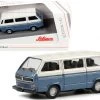 Volkswagen T3b Bus L Blue And Cream 1/87 (HO) Diecast Model By Schuco -Toy vehicles 60 74263.1611666070