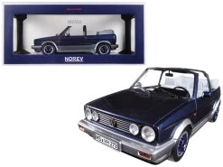 1992 Volkswagen Golf Cabriolet "Bel Air" Blue Metallic 1/18 Diecast Model Car By Norev