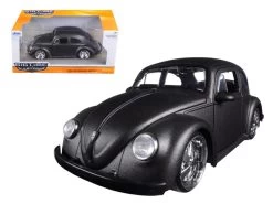 1959 Volkswagen Beetle Satin Metallic Gray With 5 Spoke Wheels 1/24 Diecast Model Car By Jada