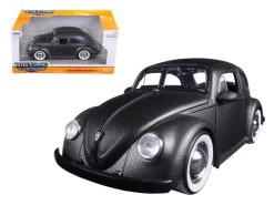 1959 Volkswagen Beetle Satin Metallic Matt Gray With Baby Moon Wheels 1/24 Diecast Model Car By Jada