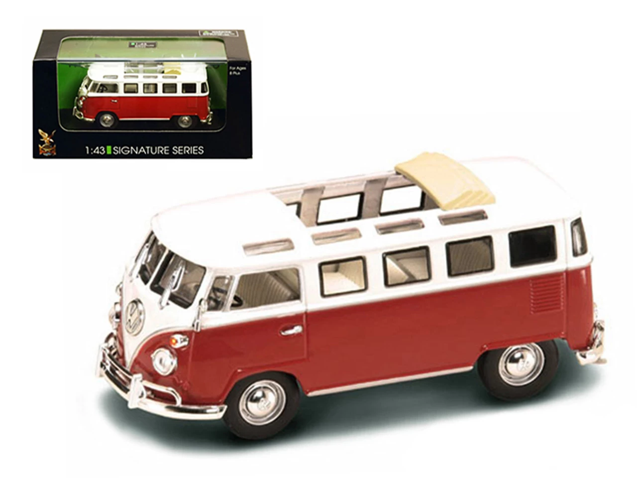 1962 Volkswagen Microbus Van Bus Red With Open Roof 1/43 Diecast Car By Road Signature 3 1962 Volkswagen Microbus Van Bus Red With Open Roof 1/43 Diecast Car By Road Signature