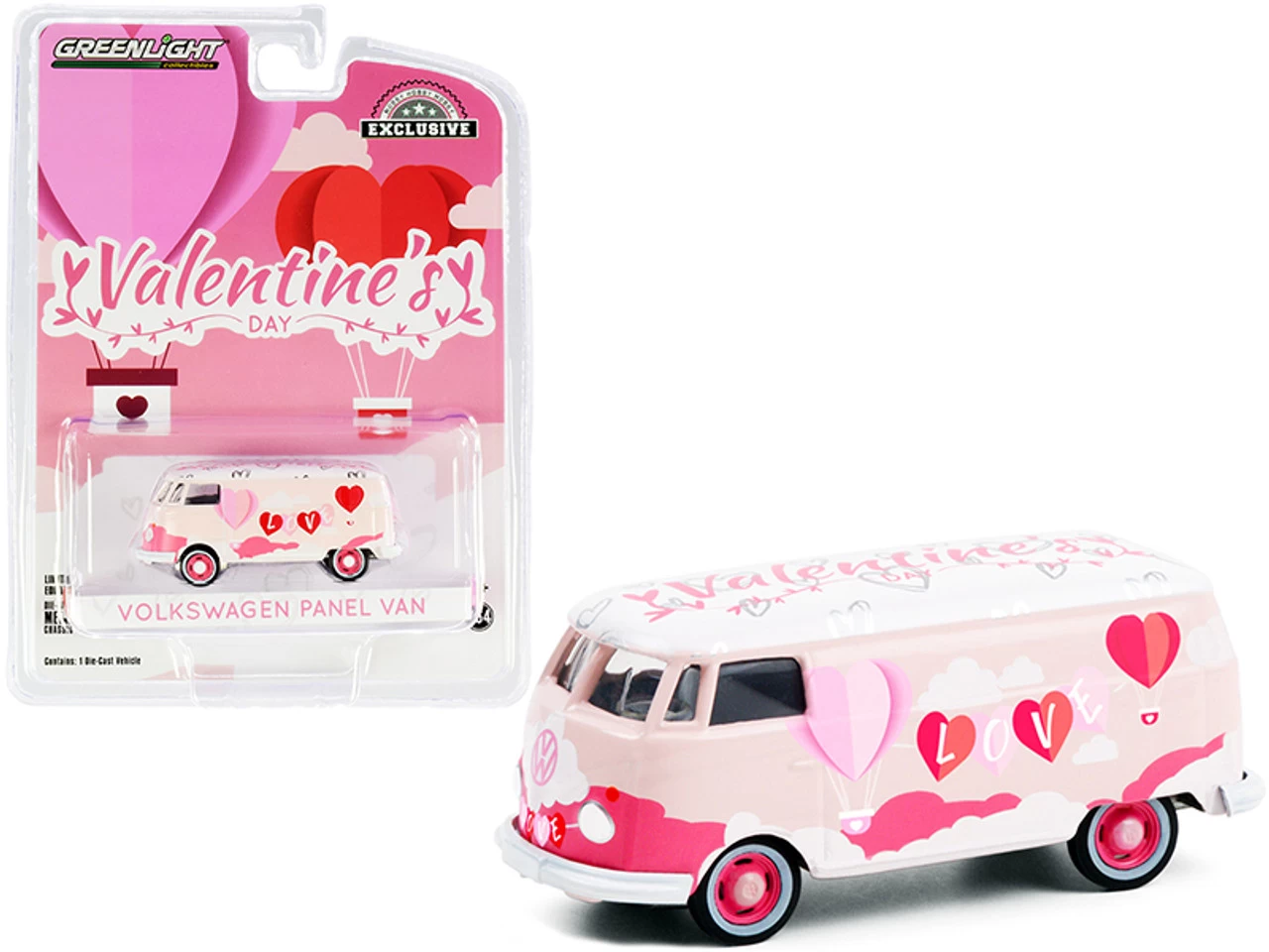 Volkswagen Panel Van "Valentine's Day 2021" "Hobby Exclusive" 1/64 Diecast Model By Greenlight 3 Volkswagen Panel Van "Valentine's Day 2021" "Hobby Exclusive" 1/64 Diecast Model By Greenlight
