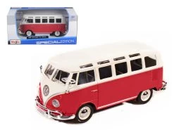 Volkswagen Samba Bus Red 1/25 Diecast Model Car By Maisto