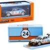 Porsche 911 GT3 R #24 Gulf 12 Hours (2018) With Container "RAUH-Welt BEGRIFF" 1/64 Diecast Model Car By Tarmac Works 2 Porsche 911 GT3 R #24 Gulf 12 Hours (2018) With Container "RAUH-Welt BEGRIFF" 1/64 Diecast Model Car By Tarmac Works -Toy vehicles 756 44624.1607580197