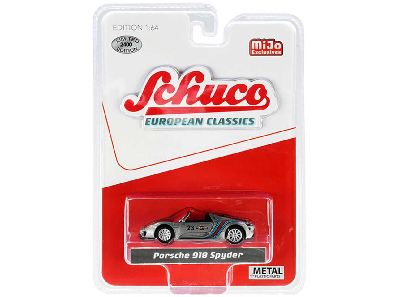 Porsche 918 Spyder #23 "Martini Racing" Silver Metallic "European Classics" Series Limited Edition To 2400 Pieces Worldwide 1/64 Diecast Model Car By Schuco 3 Porsche 918 Spyder #23 "Martini Racing" Silver Metallic "European Classics" Series Limited Edition To 2400 Pieces Worldwide 1/64 Diecast Model Car By Schuco