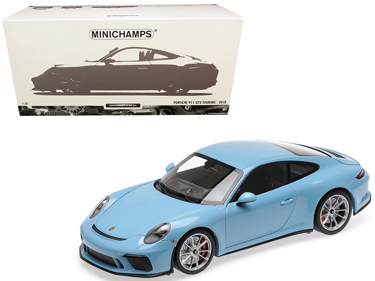2018 Porsche 911 GT3 Touring Light Blue Limited Edition To 300 Pieces Worldwide 1/18 Diecast Model Car By Minichamps 3 2018 Porsche 911 GT3 Touring Light Blue Limited Edition To 300 Pieces Worldwide 1/18 Diecast Model Car By Minichamps