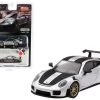 Porsche 911 GT2 RS Weissach Package GT Silver Metallic With Carbon Stripes Limited Edition To 3,600 Pieces Worldwide 1/64 Diecast Model Car By True Scale Miniatures -Toy vehicles 775 94340.1652238556