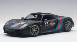 1/18 AUTOart Porsche 918 Spyder Weissach Package (Black With Martini Livery) Car Model