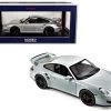2007 Porsche 911 GT2 Silver With Black Wheels 1/18 Diecast Model Car By Norev