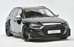1/18 AUTOKOL 2022 Audi RS4 (B9) Avant (Black) Diecast Car Model With Extra Set Of Wheels Limited 500 Pieces