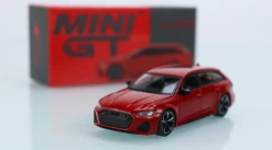 1/64 MINI GT Audi RS6 Avant Carbon Black Edition Tango Red LHD