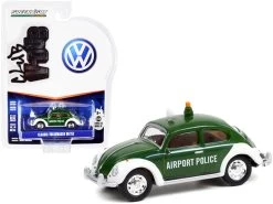 Classic Volkswagen Beetle Green And White "Copenhagen Airport Police" (Denmark) "Club Vee V-Dub" Series 13 1/64 Diecast Model Car By Greenlight